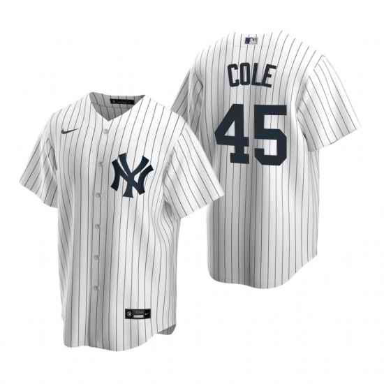 Mens Nike New York Yankees 45 Gerrit Cole White Home Stitched Baseball Jersey